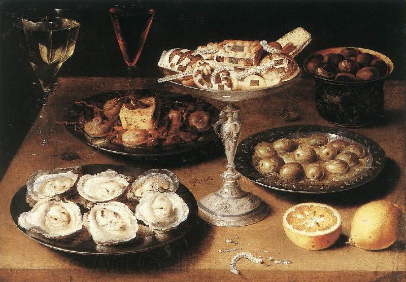 BEERT, Osias Still-Life with Oysters and Pastries Norge oil painting art